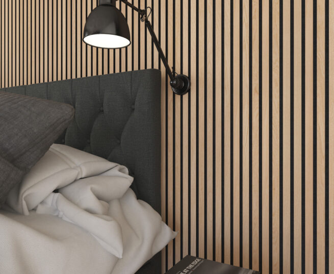 Floer-Akupanel-Wandpanelen-Onbehandeld-Eiken-interieur-slaapkamer